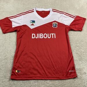 Djibouti National Team Soccer Jersey Mens XXL Red White Adidas Climacool